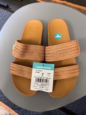 Reef Women's Double Braid Slide Sandals - Tan